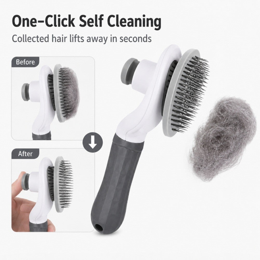 Self-Cleaning Slicker Brush for Dogs and Cats | Easy Hair Release