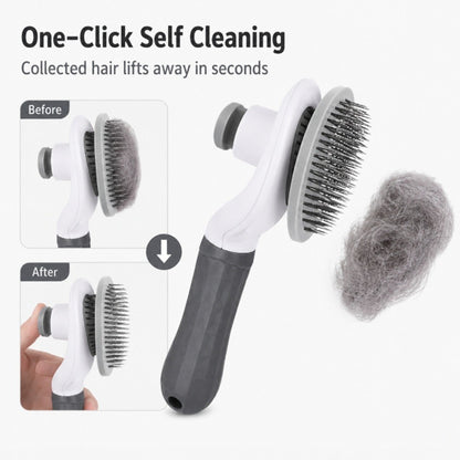 Self-Cleaning Slicker Brush for Dogs and Cats | Easy Hair Release