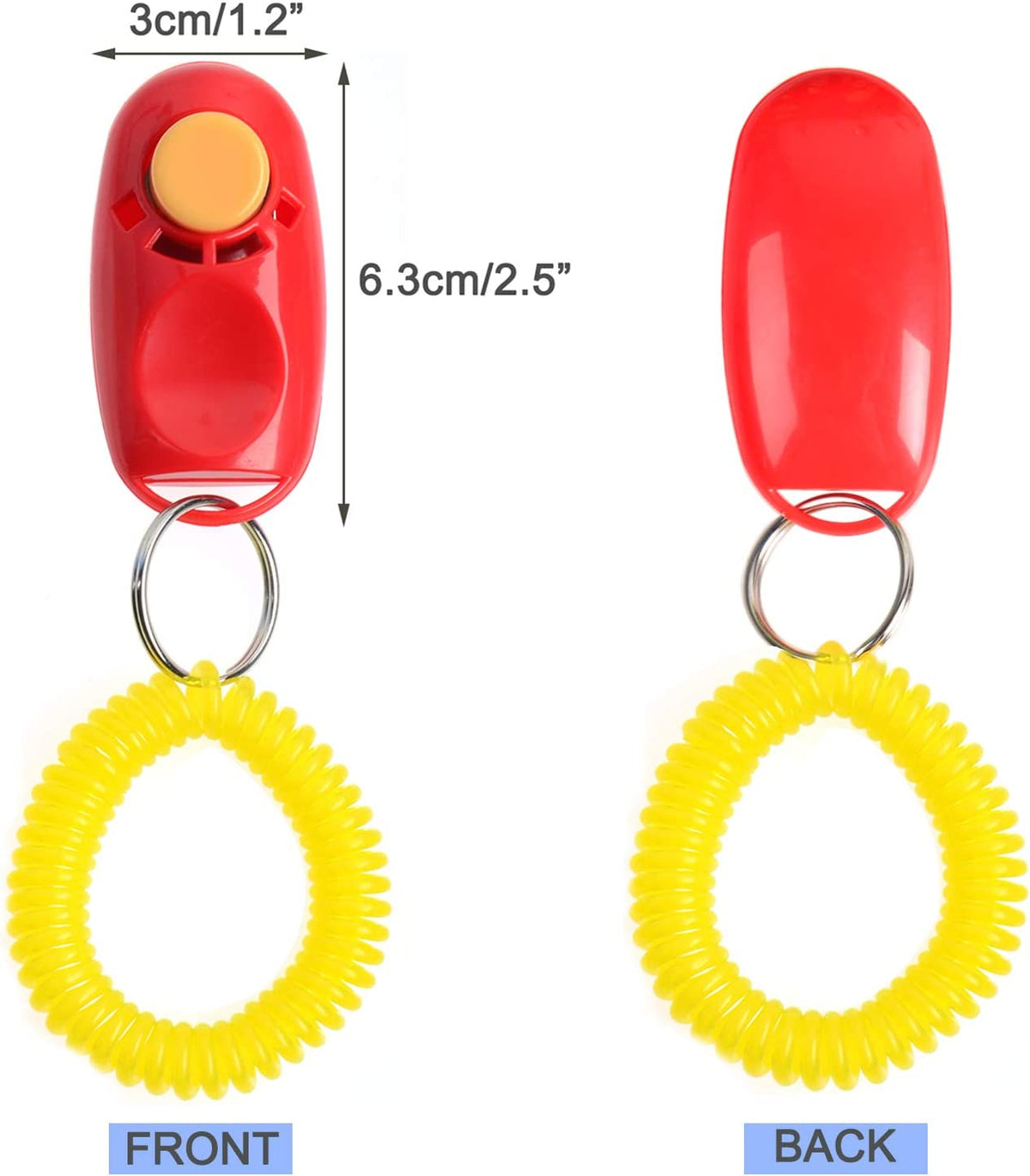 7-Pack Training Clickers with Wrist Straps