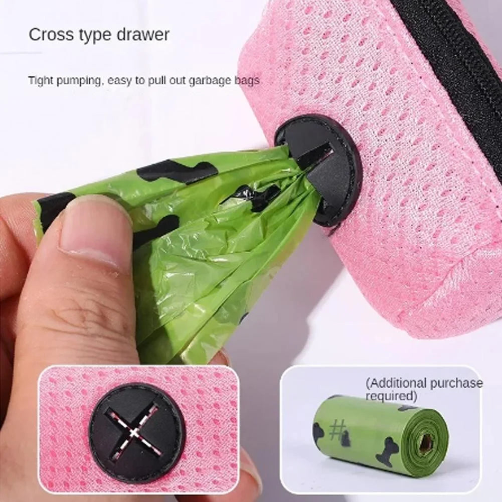 Compact Mesh Waste Bag Holder for Dog Walks