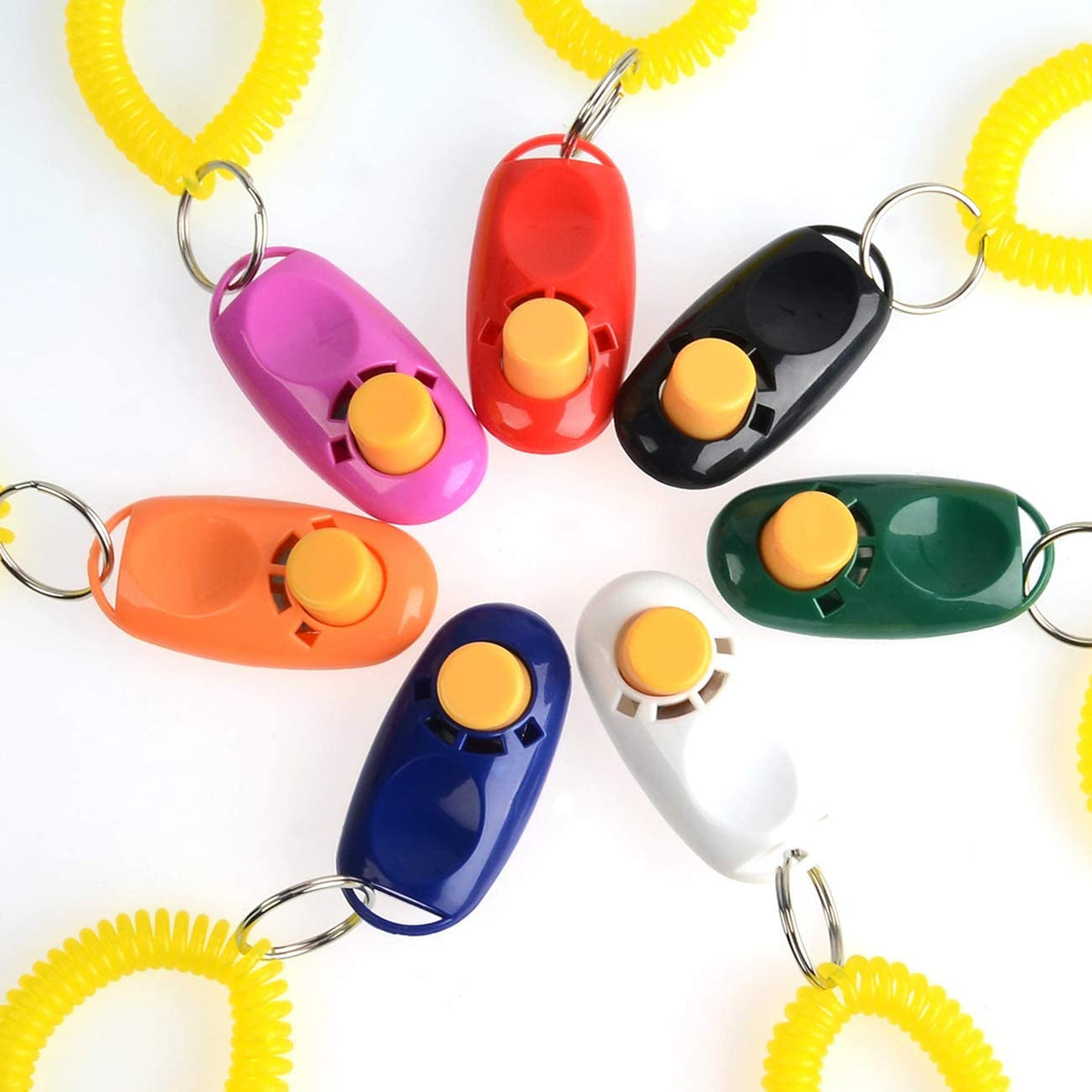 7-Pack Training Clickers with Wrist Straps