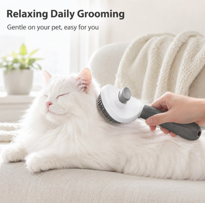 Self-Cleaning Slicker Brush for Dogs and Cats | Easy Hair Release