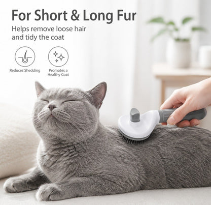 Self-Cleaning Slicker Brush for Dogs and Cats | Easy Hair Release
